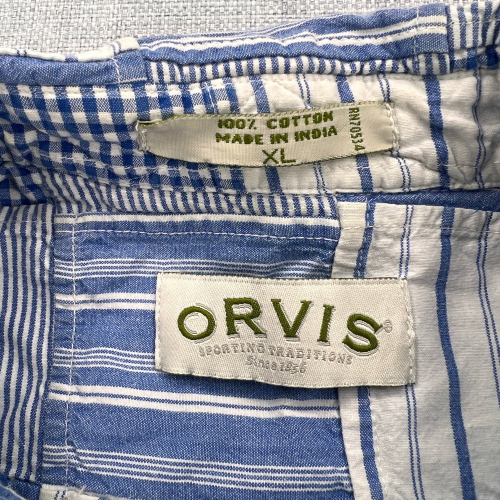 Orvis Patchwork Madras Button Down Shirt Men Xl B… - image 5